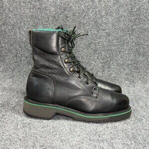 HYTEST FOOTRESTS 8" Steel Toe Work Boots Men 8.5 Black Leather Waterproof Safety